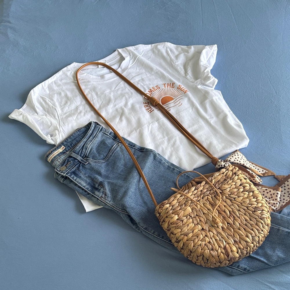 White Graphic Here Comes the Sun Tee